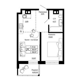 38,5 м², 2-комнатная квартира 5 582 500 ₽ - изображение 7