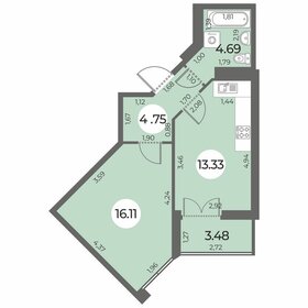 Квартира 40,6 м², 1-комнатная - изображение 1