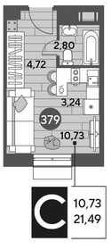 Квартира 21,5 м², студия - изображение 1