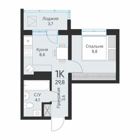 Квартира 28 м², 1-комнатная - изображение 1