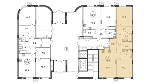 80,6 м², 2-комнатная квартира 18 455 724 ₽ - изображение 30