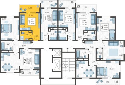 25 м², квартира-студия 6 300 000 ₽ - изображение 112