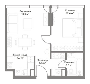 Квартира 44,3 м², 1-комнатная - изображение 2