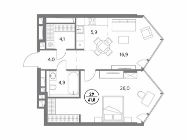 57,1 м², 1-комнатная квартира 52 646 200 ₽ - изображение 27