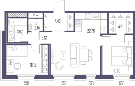 60 м², 2-комнатная квартира 23 500 000 ₽ - изображение 86