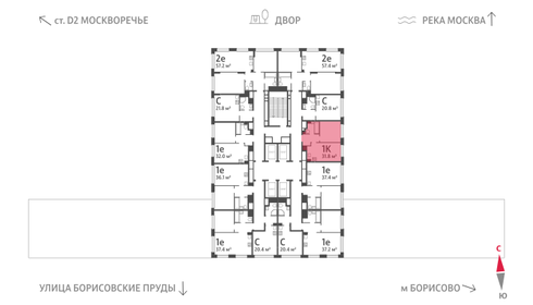 32 м², 1-комнатная квартира 14 826 944 ₽ - изображение 32