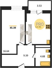 Квартира 45,4 м², 1-комнатная - изображение 1