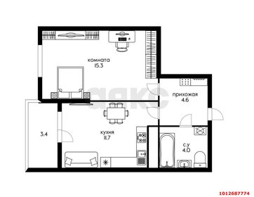 Квартира 37,3 м², 1-комнатная - изображение 1