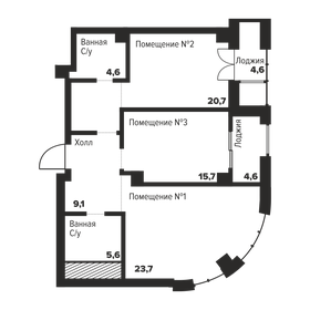 Квартира 84 м², 2-комнатные - изображение 1