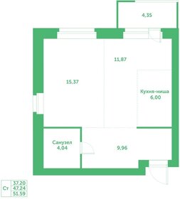 45 м², 1-комнатная квартира 5 100 000 ₽ - изображение 121