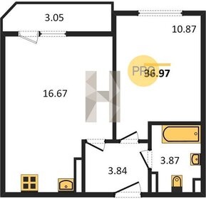 Квартира 37 м², 1-комнатная - изображение 1