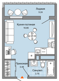 Квартира 27 м², студия - изображение 1