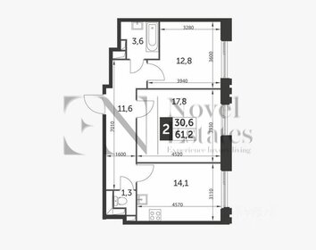 Квартира 61 м², 2-комнатная - изображение 1