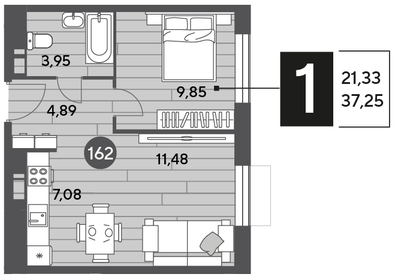 36 м², 1-комнатная квартира 5 400 000 ₽ - изображение 63