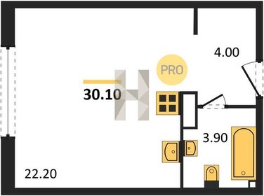 Квартира 30,1 м², студия - изображение 1