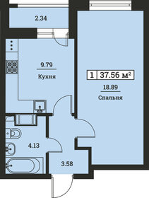 38,3 м², 1-комнатная квартира 6 209 460 ₽ - изображение 7