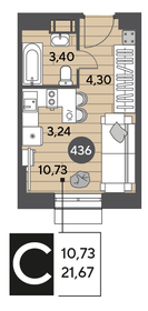 21,7 м², квартира-студия 4 537 698 ₽ - изображение 16