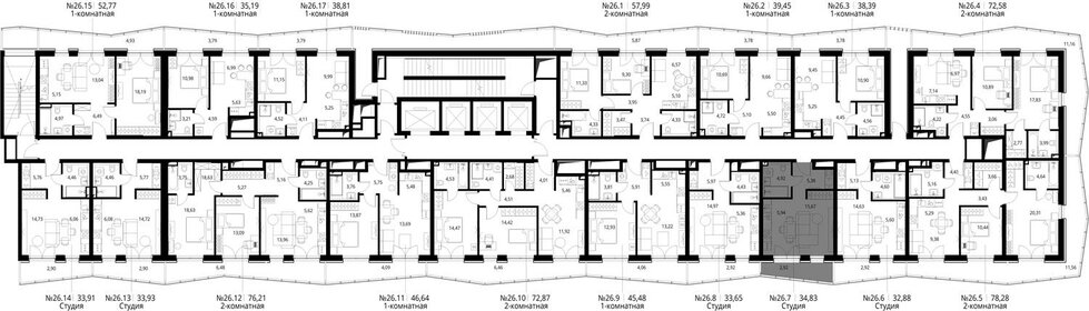 33,2 м², квартира-студия 16 600 000 ₽ - изображение 97