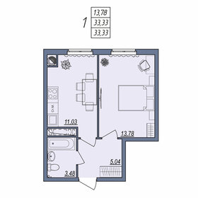 Квартира 33,3 м², 1-комнатная - изображение 1