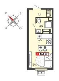 19,5 м², квартира-студия 1 955 850 ₽ - изображение 106