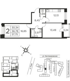 59,1 м², 2-комнатная квартира 17 557 000 ₽ - изображение 17