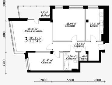 Квартира 110,6 м², 3-комнатная - изображение 3