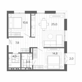 65,7 м², 3-комнатная квартира 9 395 000 ₽ - изображение 9