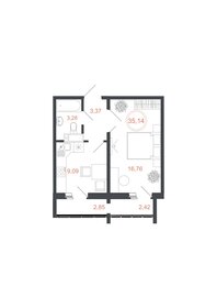 Квартира 35,1 м², 1-комнатная - изображение 1