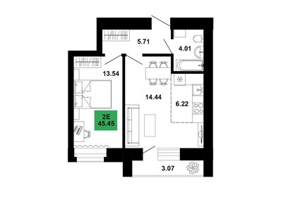 Квартира 45,5 м², 2-комнатная - изображение 1