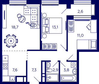 75,9 м², 2-комнатная квартира 10 470 771 ₽ - изображение 7