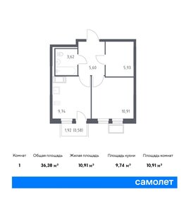 Квартира 36,4 м², 1-комнатная - изображение 1