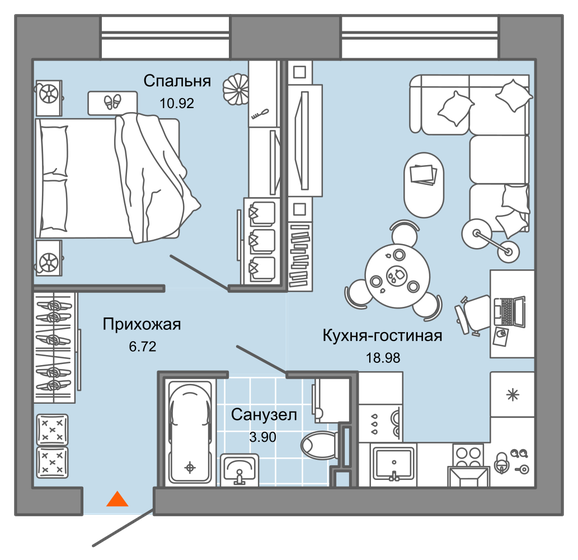 41 м², 2-комнатная квартира 5 940 232 ₽ - изображение 1