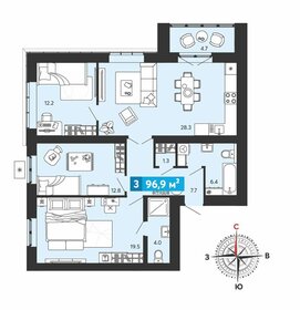 96,9 м², 3-комнатная квартира 8 528 410 ₽ - изображение 50