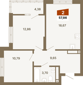 60,4 м², 2-комнатная квартира 9 200 000 ₽ - изображение 22