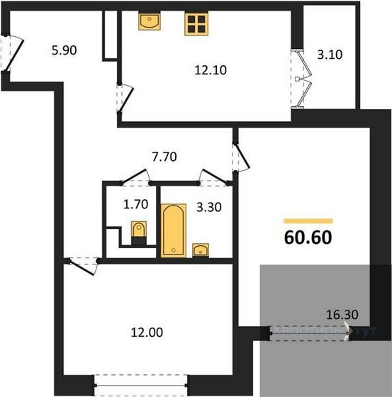 60,6 м², 2-комнатная квартира 5 674 713 ₽ - изображение 1