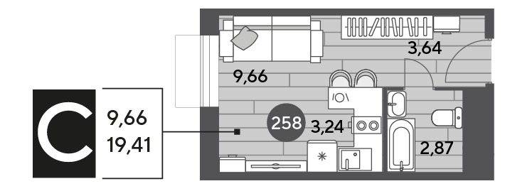 19,7 м², квартира-студия 4 389 810 ₽ - изображение 25