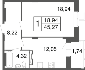49 м², 1-комнатная квартира 8 300 000 ₽ - изображение 65