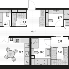 Квартира 115,5 м², 4-комнатная - изображение 2