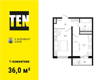35,8 м², 1-комнатная квартира 4 163 540 ₽ - изображение 10