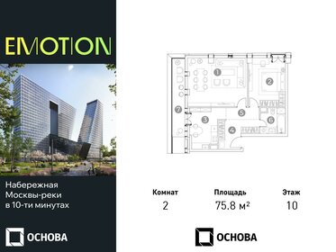 Квартира 75,8 м², 2-комнатные - изображение 1