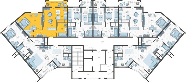 52 м², 2-комнатная квартира 6 100 000 ₽ - изображение 32