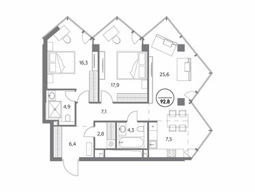 101,7 м², 3-комнатная квартира 69 950 000 ₽ - изображение 11