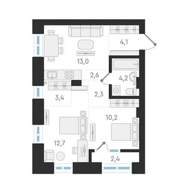 57,4 м², 3-комнатная квартира 5 800 000 ₽ - изображение 99