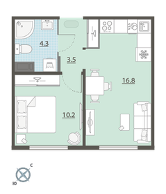 39 м², 1-комнатная квартира 3 950 000 ₽ - изображение 15