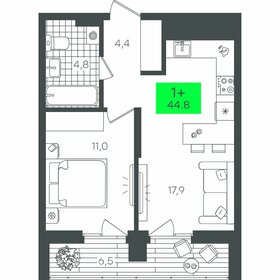 45 м², 1-комнатная квартира 5 000 000 ₽ - изображение 44