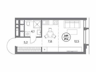 27,6 м², квартира-студия 15 097 200 ₽ - изображение 12