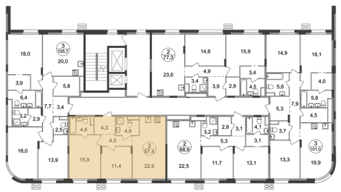 Квартира 67,4 м², 2-комнатная - изображение 2
