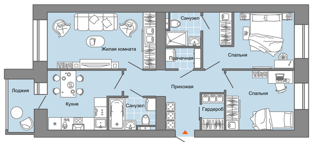 Квартира 78 м², 3-комнатная - изображение 1