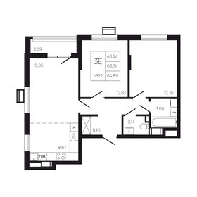 Квартира 66,4 м², 3-комнатная - изображение 1