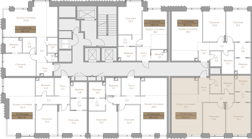 70 м², 3-комнатная квартира 61 781 176 ₽ - изображение 121